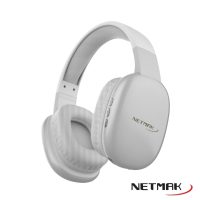 Auricular Inalambrico Bluetooth Vincha Dual Netmak Blanco Nm-Volt