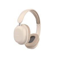 Auricular Inalambrico Bluetooth Vincha Plegable Dual Beige Netmak Nm-Live