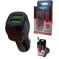 Cargador 12V Dinax 4.8A - 2 Entradas + Cable Micro Usb V8