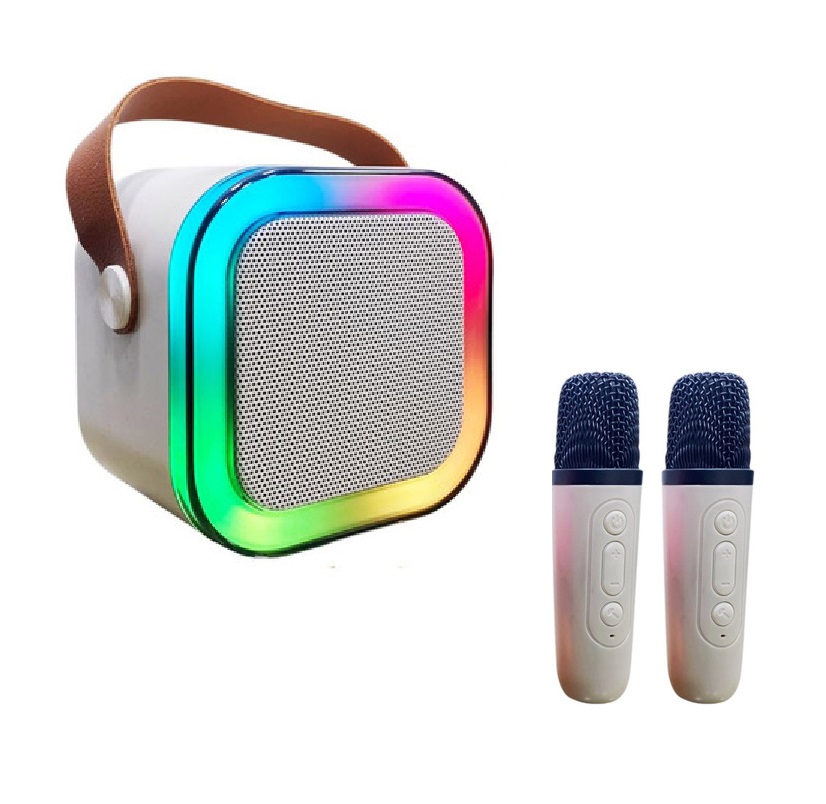 Parlante Portatil Karaoke C/ Luces Led K12 - Incluye 1 Microfono Inalambrico