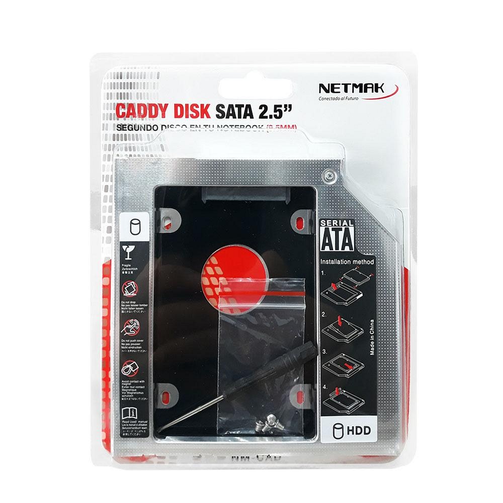 Caddy Disk Sata 2.5" 9.5Mm Segundo Disco Notebook - Netmak Nm-Cad