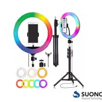 Kit Aro Led 30Cm Rgb / Blanco + Tripode 2Mts Suono