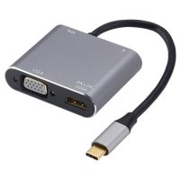 Convertidor Conversor Adaptador 4 En 1 Usb-C A Vga / Hdmi / Usb C Pd / Usb 3.0 4K - Noga Ngh-44