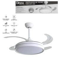 Ventilador De Techo Con Luz Led - Aspas Retractiles Dinax 