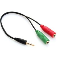 Adaptador Auricular Pc A Ps4  2 X 3.5 Hembra A 3.5 Macho Cable